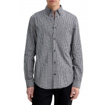 TOMMY JEANS REG POPLIN PATTERN SHIRT ΠΟΥΚΑΜΙΣΟ ΑΝΔΡΙΚΟ WASHED BLACK