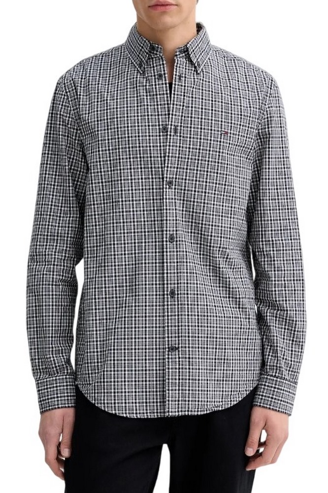 TOMMY JEANS REG POPLIN PATTERN SHIRT ΠΟΥΚΑΜΙΣΟ ΑΝΔΡΙΚΟ WASHED BLACK
