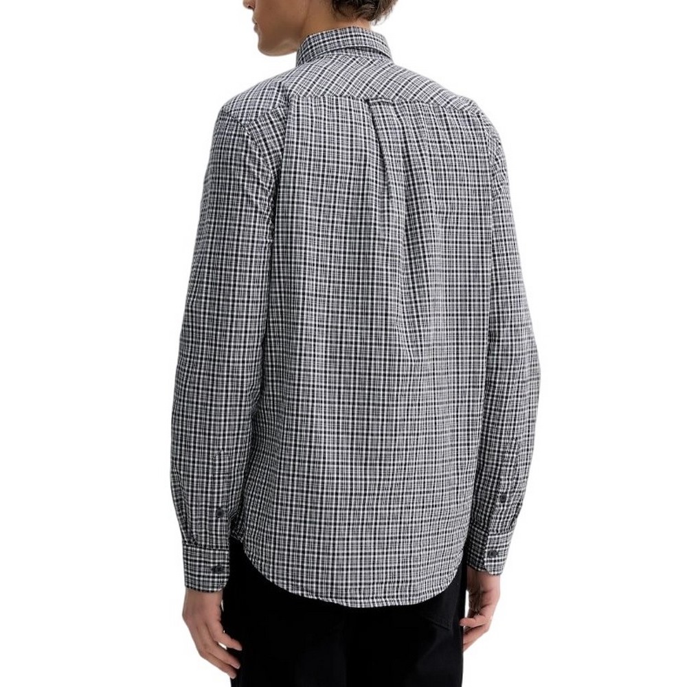 TOMMY JEANS REG POPLIN PATTERN SHIRT ΠΟΥΚΑΜΙΣΟ ΑΝΔΡΙΚΟ WASHED BLACK