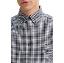TOMMY JEANS REG POPLIN PATTERN SHIRT ΠΟΥΚΑΜΙΣΟ ΑΝΔΡΙΚΟ WASHED BLACK