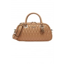 GUESS VALLA SMALL SATCHEL ΤΣΑΝΤΑ ΓΥΝΑΙΚΕΙΑ BEIGE