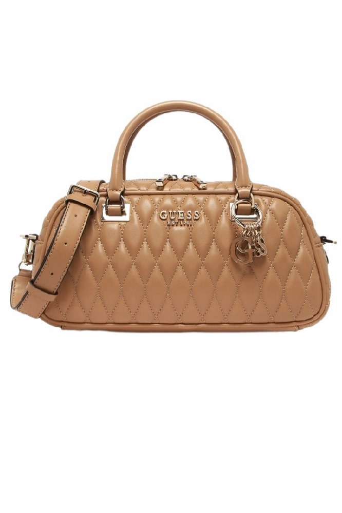 GUESS VALLA SMALL SATCHEL ΤΣΑΝΤΑ ΓΥΝΑΙΚΕΙΑ BEIGE