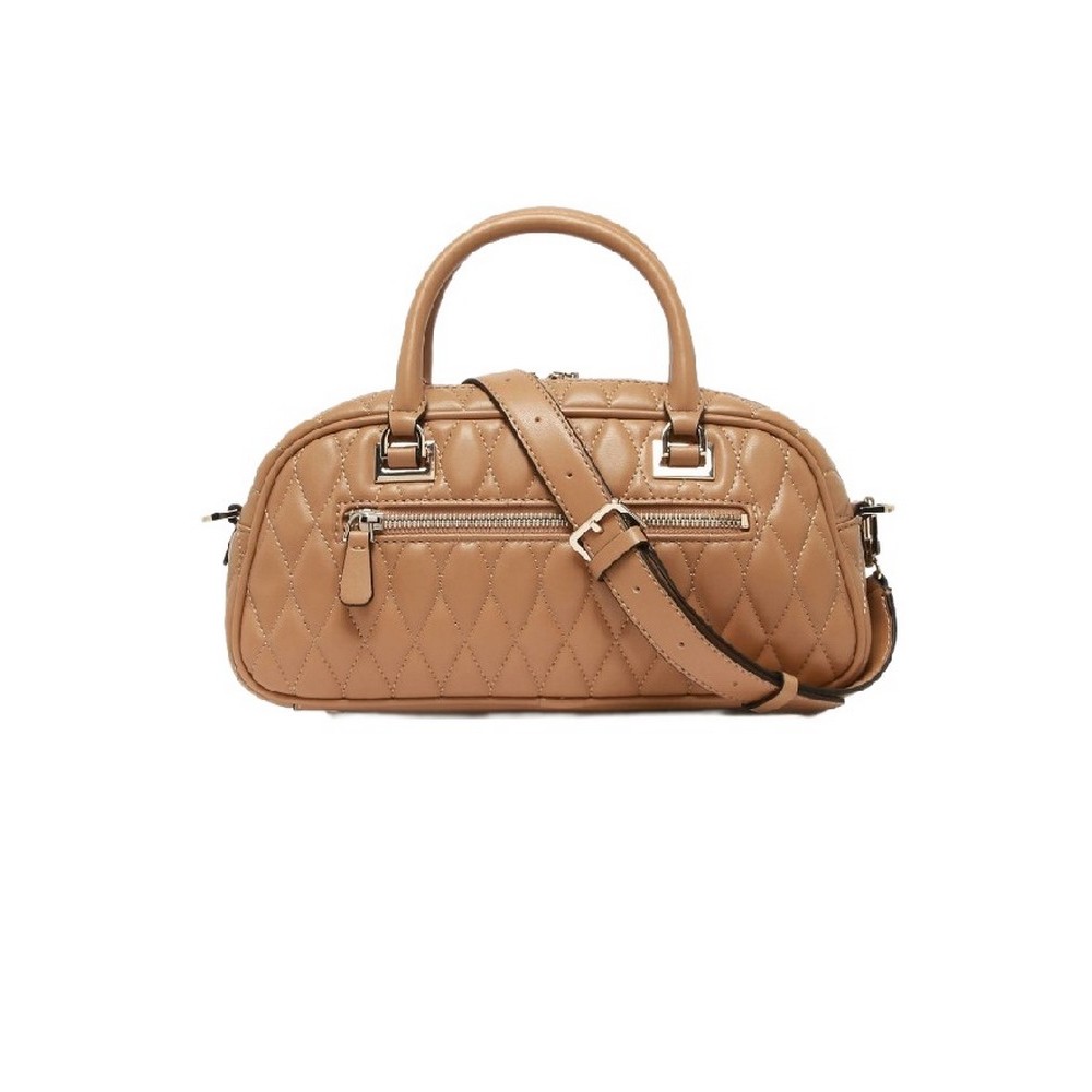 GUESS VALLA SMALL SATCHEL ΤΣΑΝΤΑ ΓΥΝΑΙΚΕΙΑ BEIGE