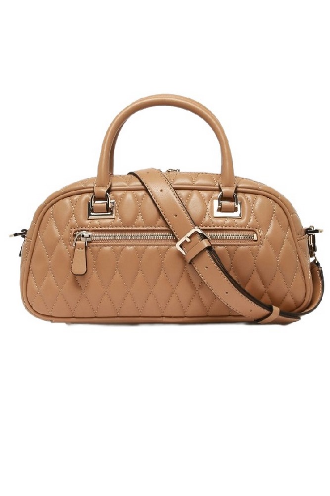 GUESS VALLA SMALL SATCHEL ΤΣΑΝΤΑ ΓΥΝΑΙΚΕΙΑ BEIGE