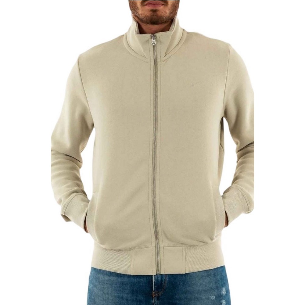 SUPERDRY ESSENTIAL LOGO ZIP TRACK TOP ΖΑΚΕΤΑ ΑΝΔΡΙΚΗ BEIGE