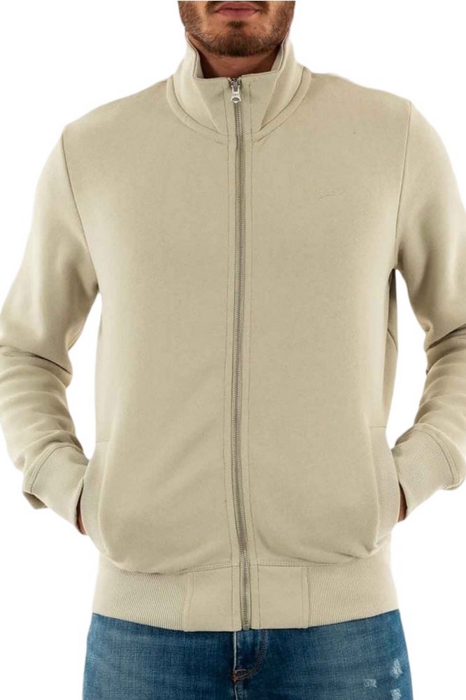 SUPERDRY ESSENTIAL LOGO ZIP TRACK TOP ΖΑΚΕΤΑ ΑΝΔΡΙΚΗ BEIGE