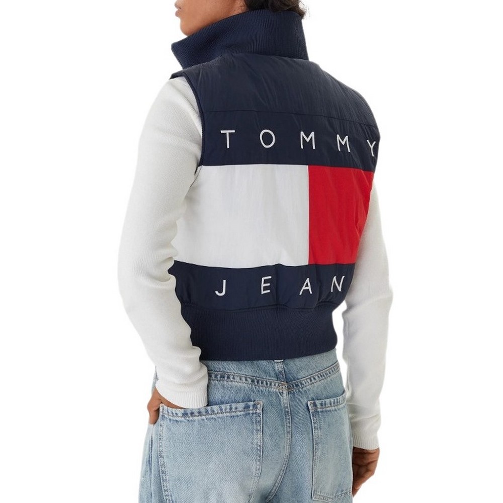 TOMMY JEANS HIGH NECK FLAG VEST ΓΙΛΕΚΟ ΜΠΟΥΦΑΝ ΓΥΝΑΙΚΕΙΟ DARK NAVY