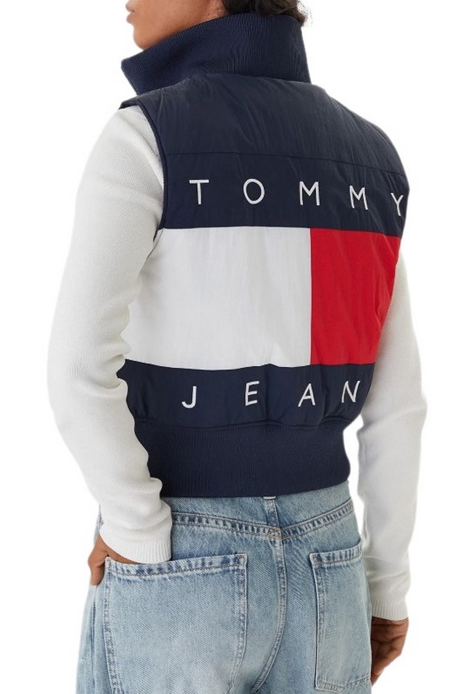 TOMMY JEANS HIGH NECK FLAG VEST ΓΙΛΕΚΟ ΜΠΟΥΦΑΝ ΓΥΝΑΙΚΕΙΟ DARK NAVY