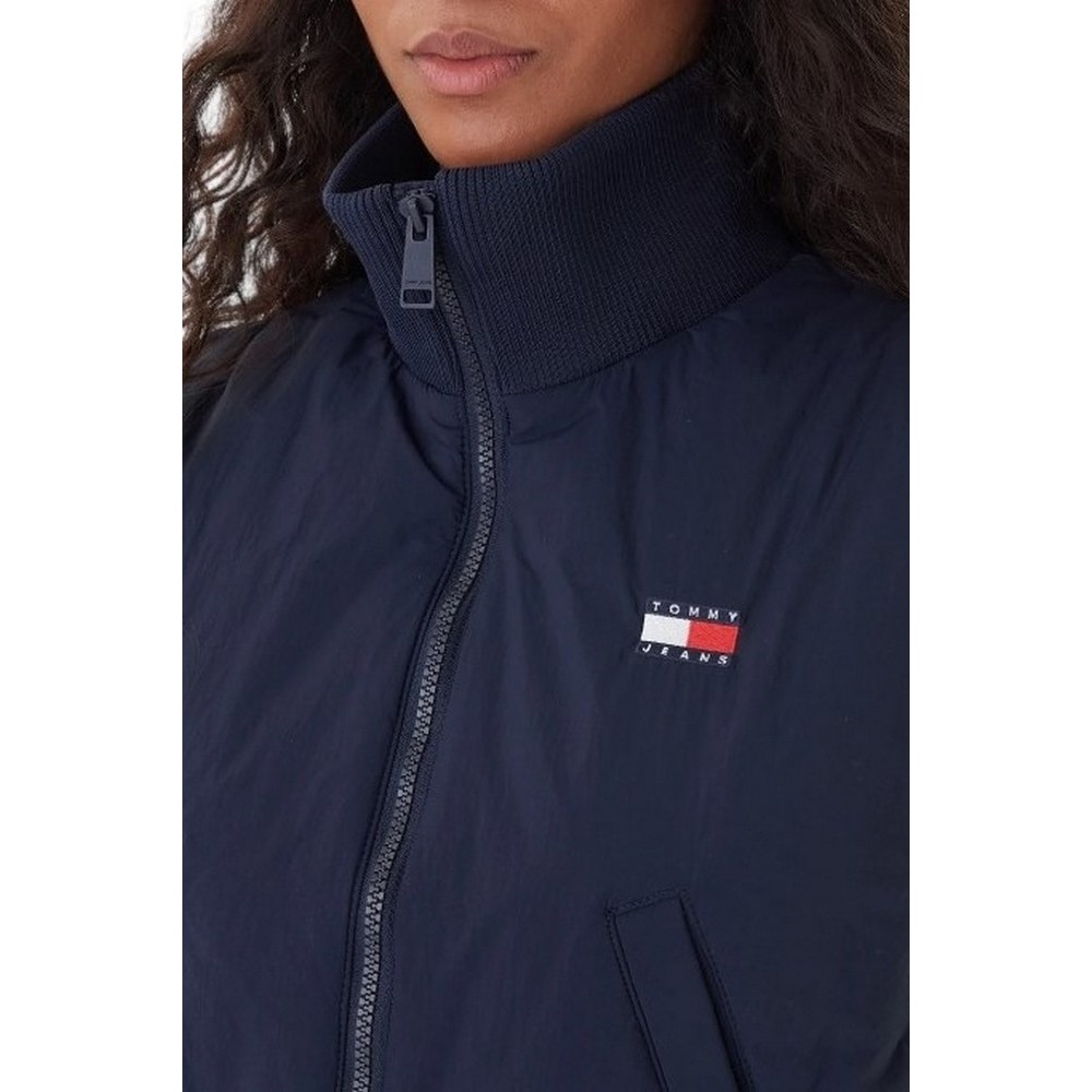 TOMMY JEANS HIGH NECK FLAG VEST ΓΙΛΕΚΟ ΜΠΟΥΦΑΝ ΓΥΝΑΙΚΕΙΟ DARK NAVY