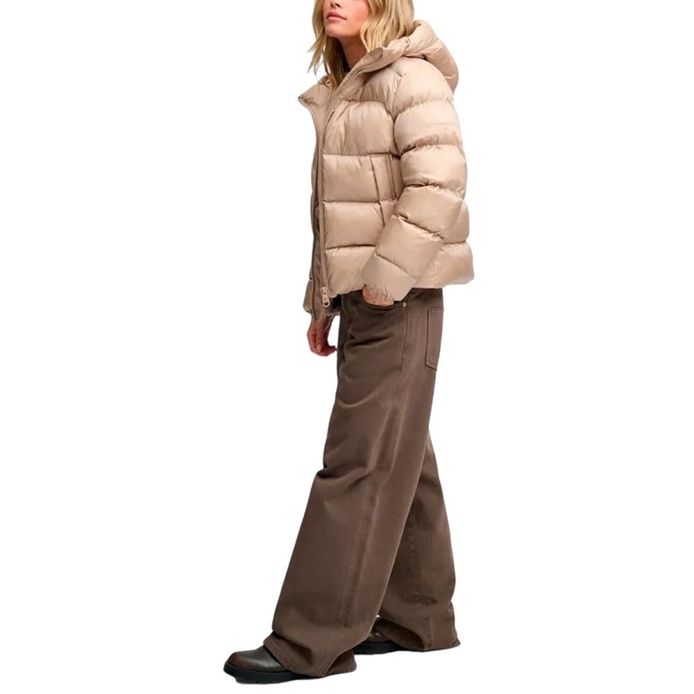 SUPERDRY HOODED SHINE PUFFER JACKET ΜΠΟΥΦΑΝ ΓΥΝΑΙΚΕΙΟ BEIGE