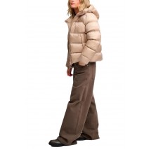 SUPERDRY HOODED SHINE PUFFER JACKET ΜΠΟΥΦΑΝ ΓΥΝΑΙΚΕΙΟ BEIGE