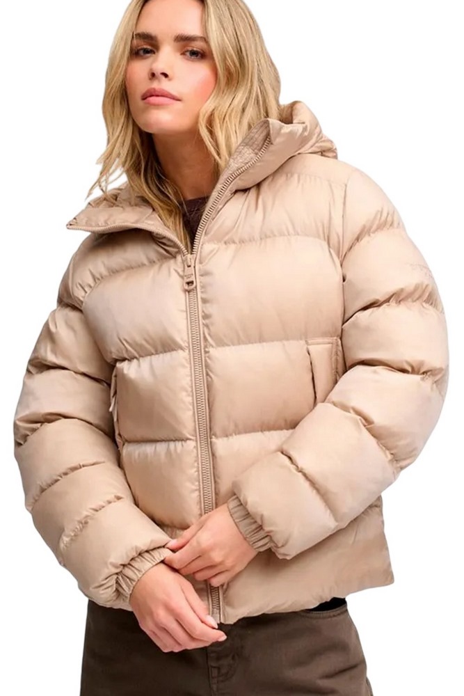 SUPERDRY HOODED SHINE PUFFER JACKET ΜΠΟΥΦΑΝ ΓΥΝΑΙΚΕΙΟ BEIGE