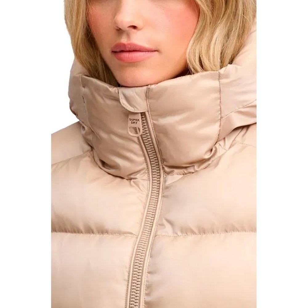 SUPERDRY HOODED SHINE PUFFER JACKET ΜΠΟΥΦΑΝ ΓΥΝΑΙΚΕΙΟ BEIGE
