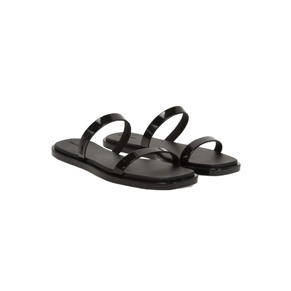 CALVIN KLEIN JELLY SNDL DOUB BAR SHINY ST TPU ΠΑΝΤΟΦΛΑ ΓΥΝΑΙΚΕΙΑ BLACK