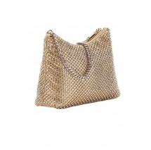 GUESS ZALINA TOP ZIP SHOULDER BAG ΤΣΑΝΤΑ ΓΥΝΑΙΚΕΙΑ GOLD