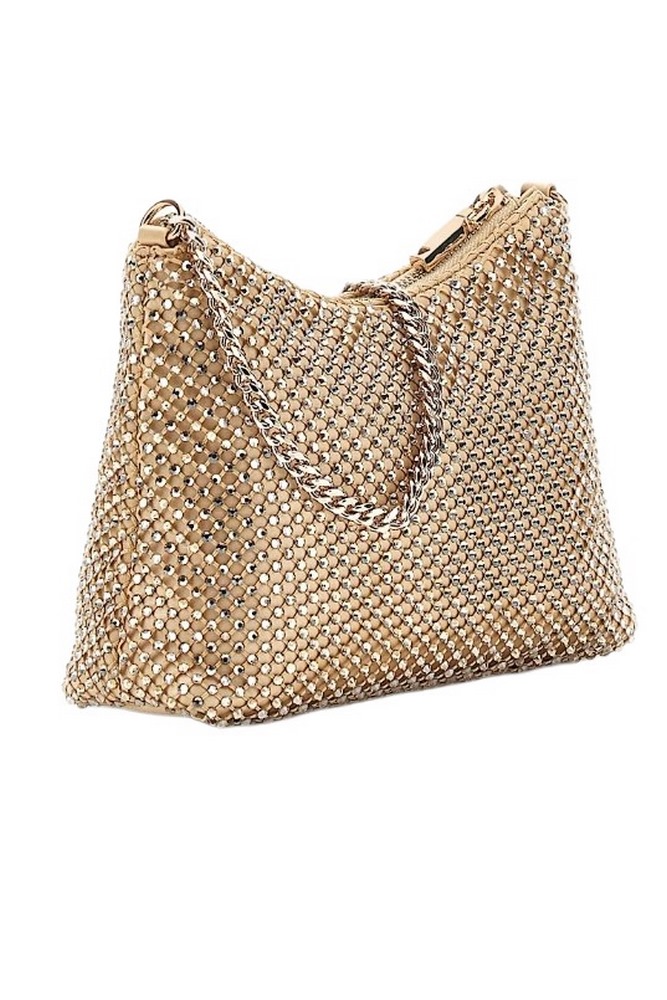 GUESS ZALINA TOP ZIP SHOULDER BAG ΤΣΑΝΤΑ ΓΥΝΑΙΚΕΙΑ GOLD
