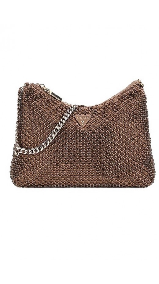 GUESS ZALINA TOP ZIP SHOULDER BAG ΤΣΑΝΤΑ ΓΥΝΑΙΚΕΙΑ PEWTER