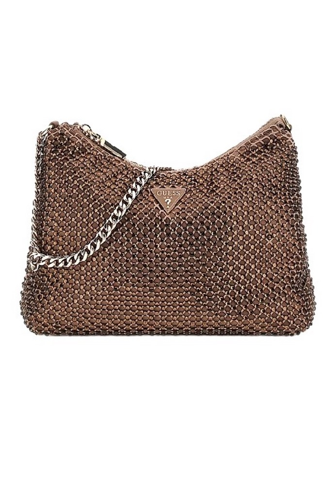 GUESS ZALINA TOP ZIP SHOULDER BAG ΤΣΑΝΤΑ ΓΥΝΑΙΚΕΙΑ PEWTER