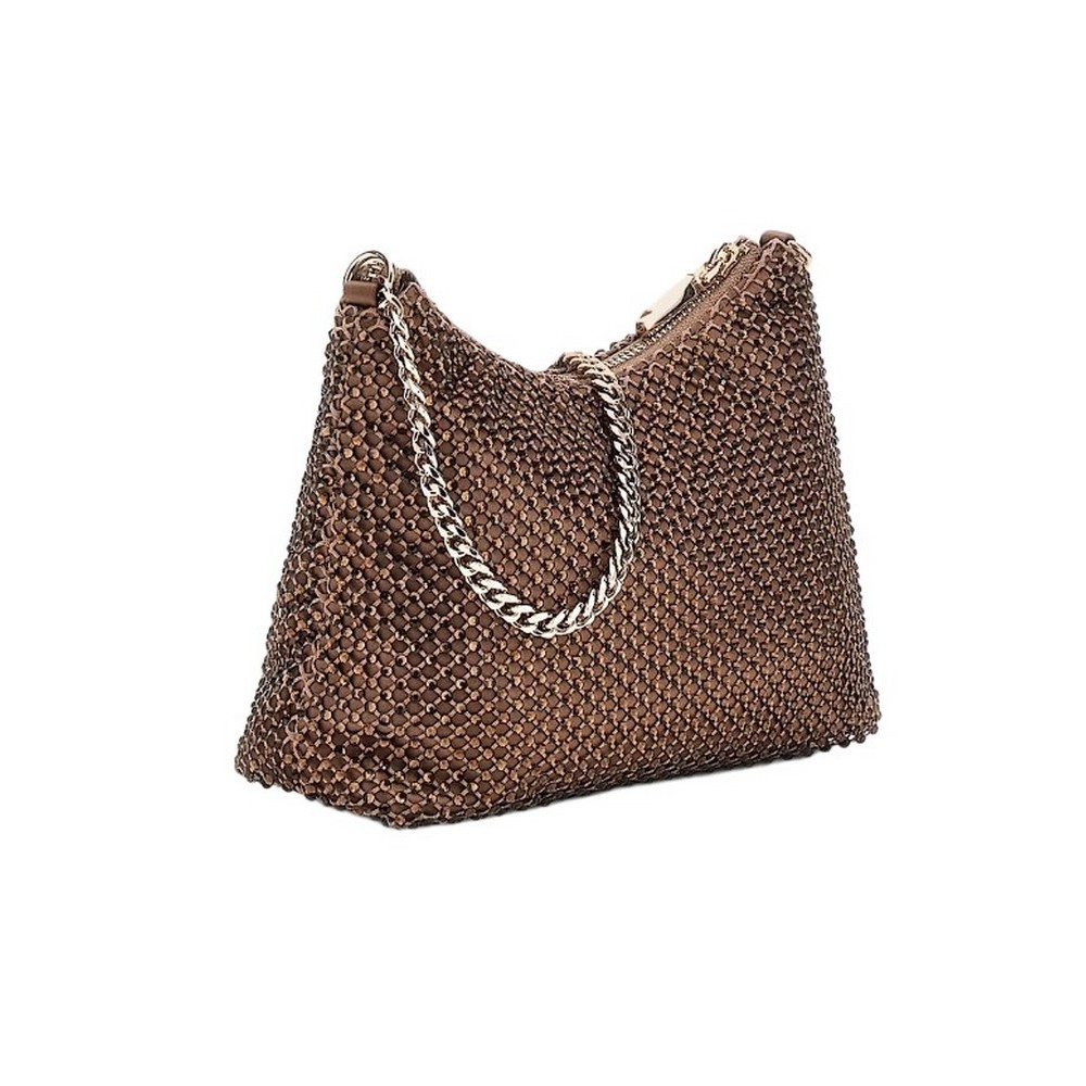 GUESS ZALINA TOP ZIP SHOULDER BAG ΤΣΑΝΤΑ ΓΥΝΑΙΚΕΙΑ PEWTER