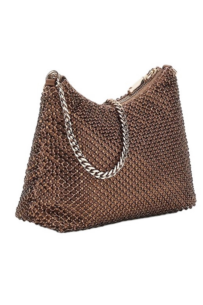 GUESS ZALINA TOP ZIP SHOULDER BAG ΤΣΑΝΤΑ ΓΥΝΑΙΚΕΙΑ PEWTER