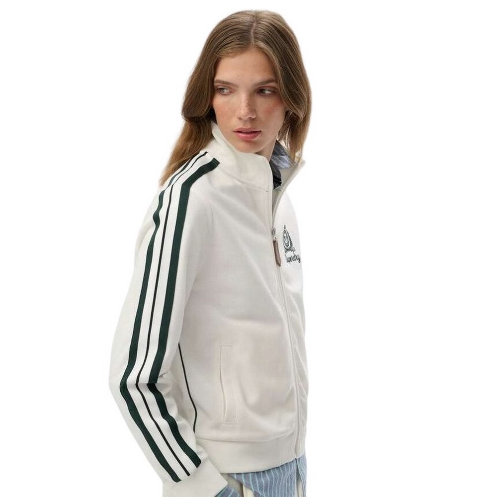 SUPERDRY D3 SDSW COUNTRY CLUB TRACK TOP ΦΟΥΤΕΡ ΖΑΚΕΤΑ ΓΥΝΑΙΚΕΙΑ OFF WHITE