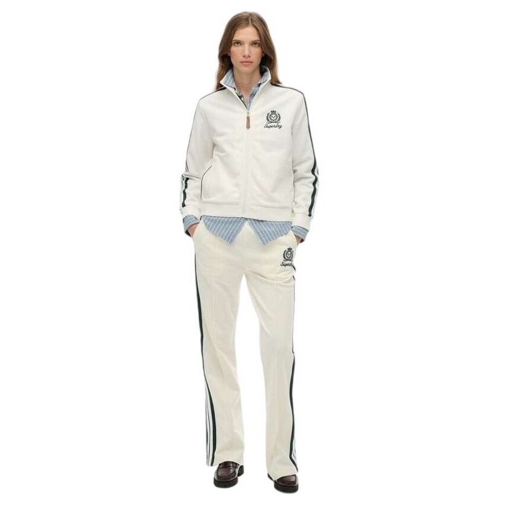 SUPERDRY D3 SDSW COUNTRY CLUB TRACK TOP ΦΟΥΤΕΡ ΖΑΚΕΤΑ ΓΥΝΑΙΚΕΙΑ OFF WHITE