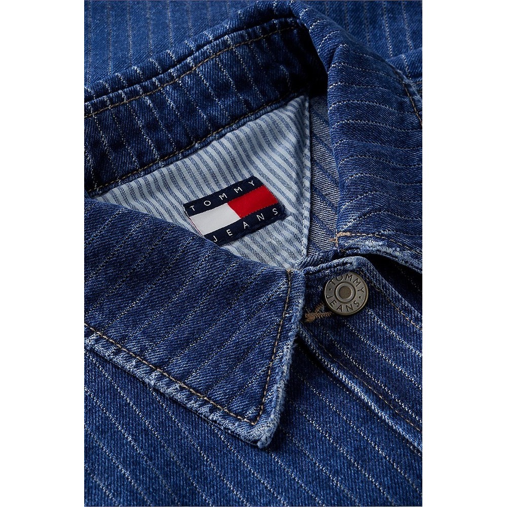 TOMMY JEANS STRIPE SHIRT DJ6055 ΠΟΥΚΑΜΙΣΟ ΤΖΙΝ ΓΥΝΑΙΚΕΙΟ DENIM DARK