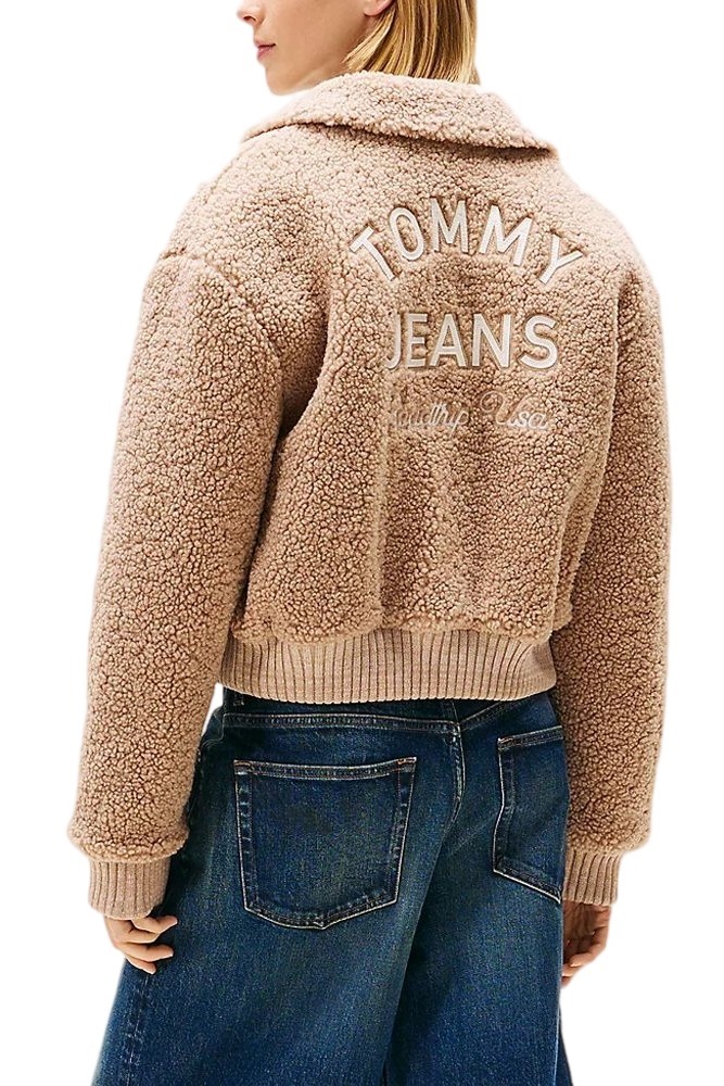 TOMMY JEANS TEDDY VARSITY BOMBER ΜΠΟΥΦΑΝ ΓΥΝΑΙΚΕΙΟ BEIGE