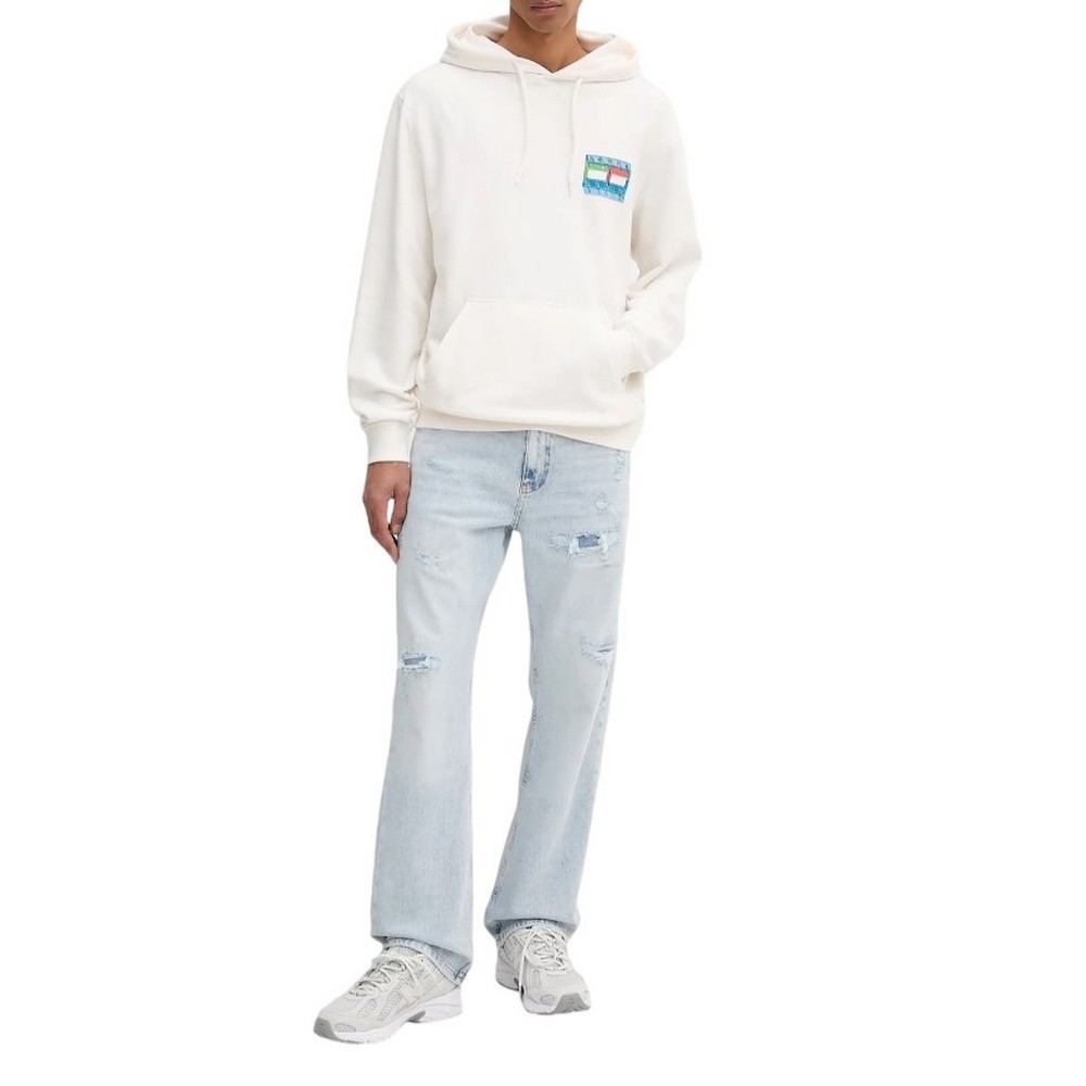 TOMMY JEANS  REG DNA FLAG PLAY HOODIE EXT ΦΟΥΤΕΡ ΜΠΛΟΥΖΑ ΑΝΔΡΙΚΗ OFF WHITE