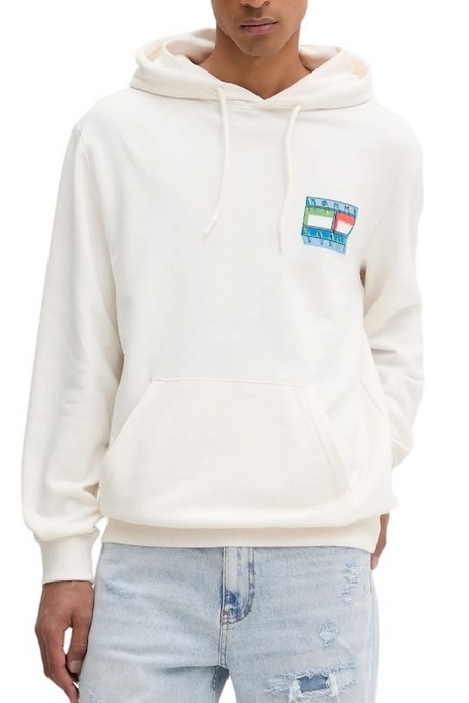 TOMMY JEANS  REG DNA FLAG PLAY HOODIE EXT ΦΟΥΤΕΡ ΜΠΛΟΥΖΑ ΑΝΔΡΙΚΗ OFF WHITE