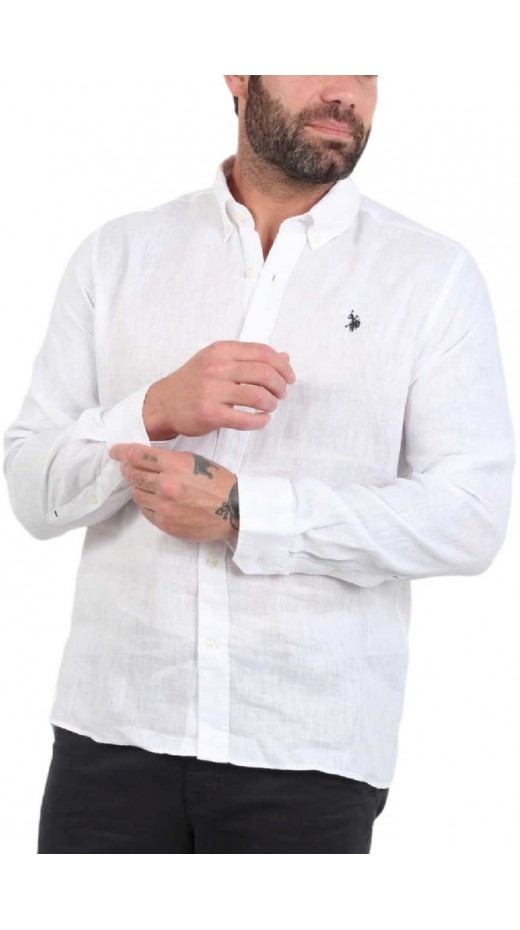 U.S POLO ASSN ALEN 50816 ΠΟΥΚΑΜΙΣΟ ΑΝΔΡΙΚΟ WHITE
