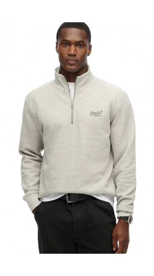 SUPERDRY D1 OVIN ESSENTIAL LOGO HENLEY ΦΟΥΤΕΡ ΜΠΛΟΥΖΑ ΑΝΔΡΙΚΗ GREY