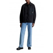 CALVIN KLEIN JEANS MIX MEDIA ZIP THROUGH OVERSHIRT ΠΟΥΚΑΜΙΣΟ ΑΝΔΡΙΚΟ BLACK