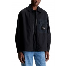 CALVIN KLEIN JEANS MIX MEDIA ZIP THROUGH OVERSHIRT ΠΟΥΚΑΜΙΣΟ ΑΝΔΡΙΚΟ BLACK