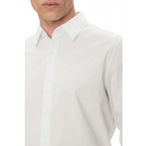 CALVIN KLEIN SOLID STRETCH CLASSIC SHIRT ΠΟΥΚΑΜΙΣΟ ΑΝΔΡΙΚΟ WHITE