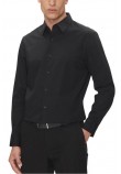 CALVIN KLEIN SOLID STRETCH CLASSIC SHIRT ΠΟΥΚΑΜΙΣΟ ΑΝΔΡΙΚΟ BLACK