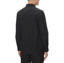 CALVIN KLEIN SOLID STRETCH CLASSIC SHIRT ΠΟΥΚΑΜΙΣΟ ΑΝΔΡΙΚΟ BLACK