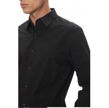 CALVIN KLEIN SOLID STRETCH CLASSIC SHIRT ΠΟΥΚΑΜΙΣΟ ΑΝΔΡΙΚΟ BLACK