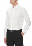 CALVIN KLEIN SOLID STRETCH CLASSIC SHIRT ΠΟΥΚΑΜΙΣΟ ΑΝΔΡΙΚΟ WHITE