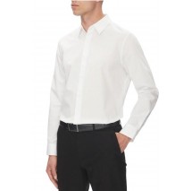 CALVIN KLEIN SOLID STRETCH CLASSIC SHIRT ΠΟΥΚΑΜΙΣΟ ΑΝΔΡΙΚΟ WHITE