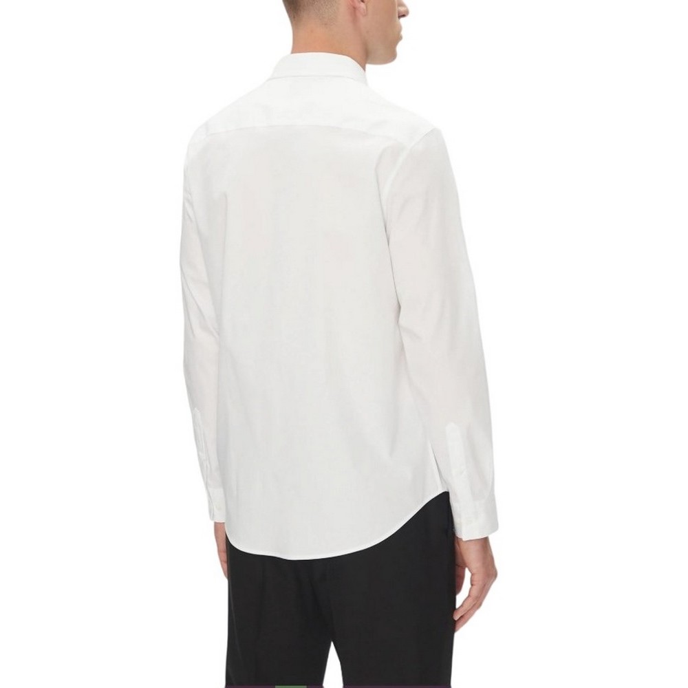 CALVIN KLEIN SOLID STRETCH CLASSIC SHIRT ΠΟΥΚΑΜΙΣΟ ΑΝΔΡΙΚΟ WHITE