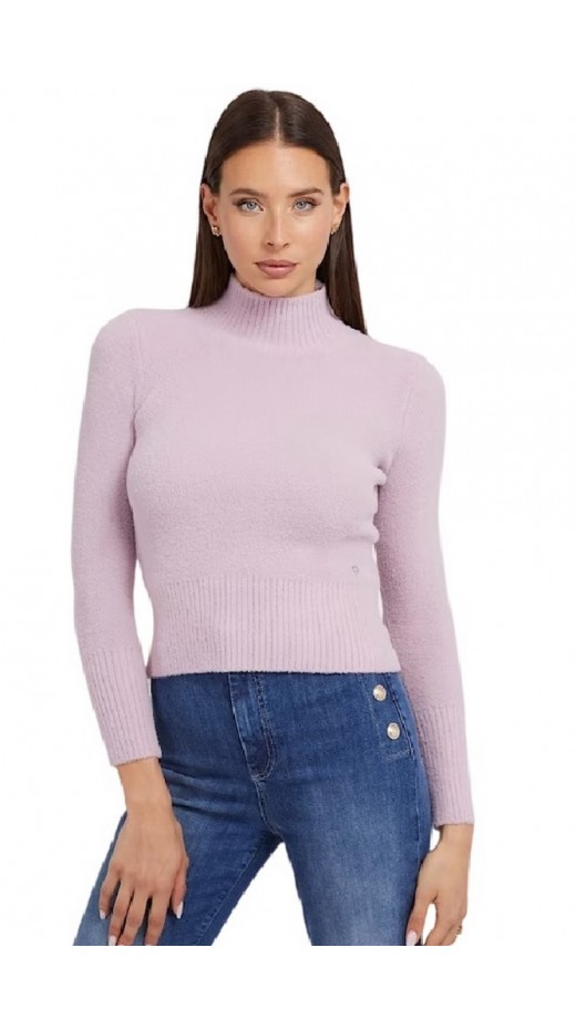 GUESS MARION TN LS SWEATER ΜΠΛΟΥΖΑ ΠΛΕΚΤΗ ΓΥΝΑΙΚΕΙΑ PINK