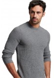 SUPERDRY TEXTURED CREW KNIT JUMPER ΜΠΛΟΥΖΑ ΠΛΕΚΤΗ ΑΝΔΡΙΚΗ GREY