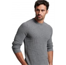 SUPERDRY TEXTURED CREW KNIT JUMPER ΜΠΛΟΥΖΑ ΠΛΕΚΤΗ ΑΝΔΡΙΚΗ GREY