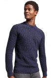 SUPERDRY TEXTURED CREW KNIT JUMPER ΜΠΛΟΥΖΑ ΠΛΕΚΤΗ ΑΝΔΡΙΚΗ NAVY