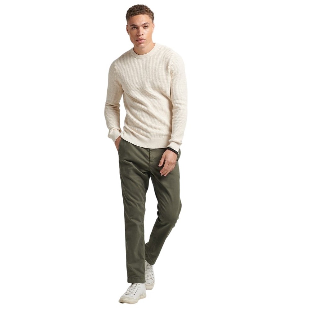 SUPERDRY TEXTURED CREW KNIT JUMPER ΜΠΛΟΥΖΑ ΠΛΕΚΤΗ ΑΝΔΡΙΚΗ ECRU