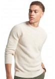 SUPERDRY TEXTURED CREW KNIT JUMPER ΜΠΛΟΥΖΑ ΠΛΕΚΤΗ ΑΝΔΡΙΚΗ ECRU