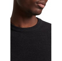 SUPERDRY TEXTURED CREW KNIT JUMPER ΜΠΛΟΥΖΑ ΠΛΕΚΤΗ ΑΝΔΡΙΚΗ BLACK