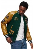 SUPERDRY D2 OVIN COLLEGE VARSITY PATCHED BOMBER ΜΠΟΥΦΑΝ ΑΝΔΡΙΚΟ GREEN