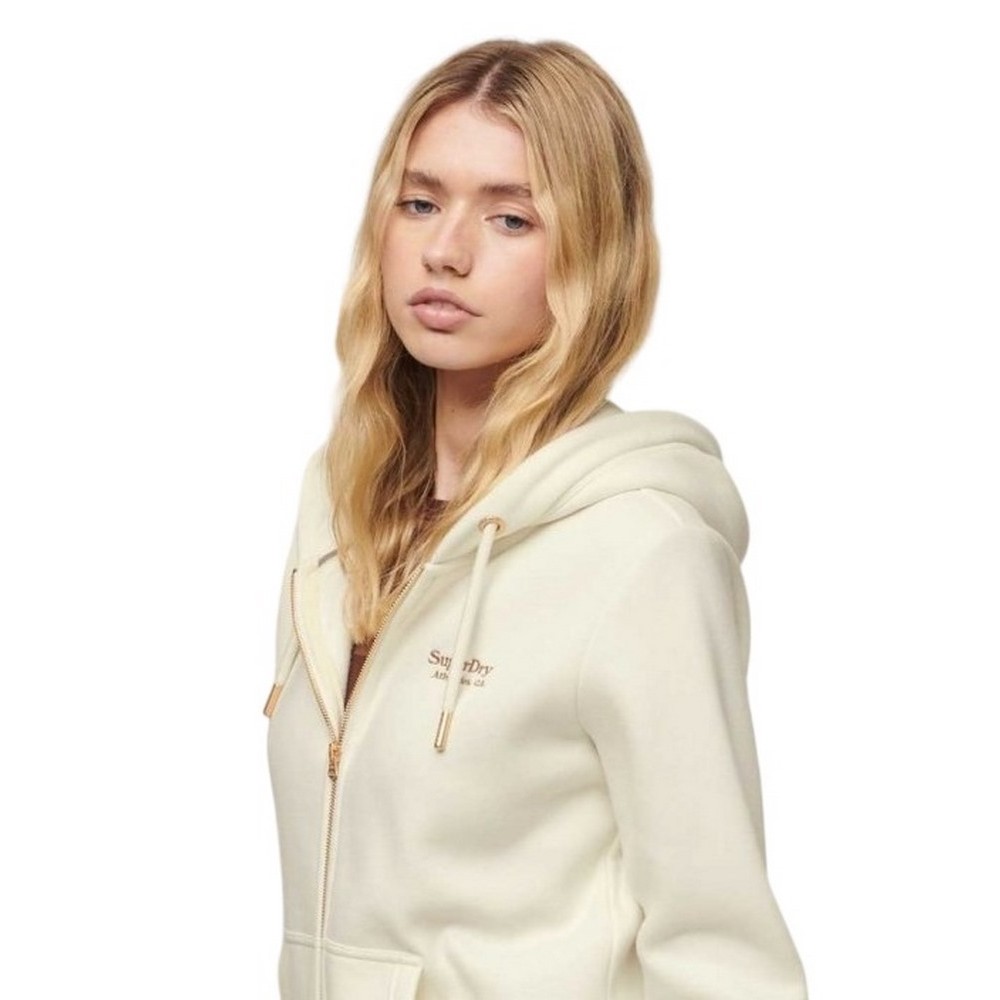 SUPERDRY ESSENTIAL LOGO ZIP HOODIE ΖΑΚΕΤΑ ΦΟΥΤΕΡ ΓΥΝΑΙΚΕΙΑ OFF WHITE